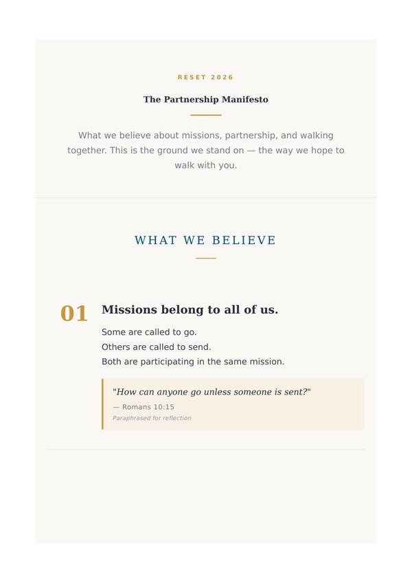 Cover page of the Partnership Manifesto